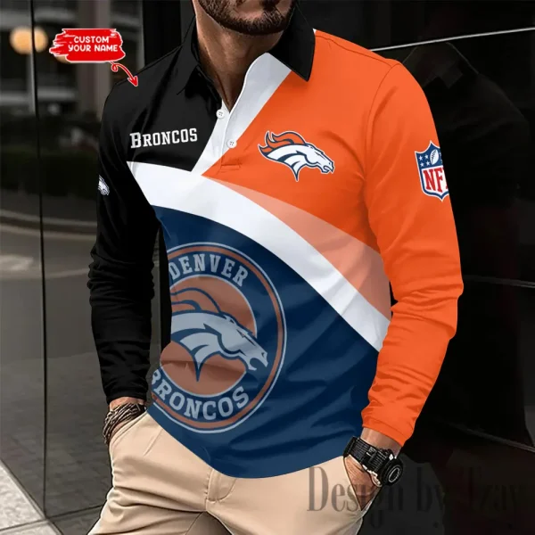 Denver Broncos Men Polo shirt Long Sleeve Fashion Casual Slim New Design 2025 ANZLSPS305