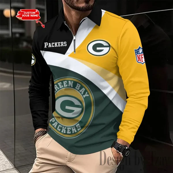 Green Bay Packers Men Polo shirt Long Sleeve Fashion Casual Slim New Design 2025 ANZLSPS307