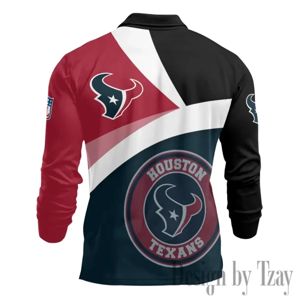 Houston Texans Men Polo shirt Long Sleeve Fashion Casual Slim New Design 2025 ANZLSPS308 - Image 3