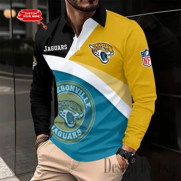 Jacksonville Jaguars Men Polo shirt Long Sleeve Fashion Casual Slim New Design 2025 ANZLSPS310