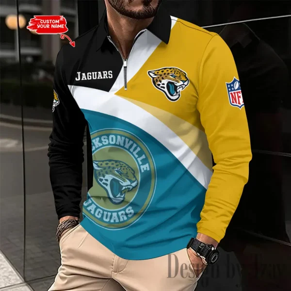 Jacksonville Jaguars Men Polo shirt Long Sleeve Fashion Casual Slim New Design 2025 ANZLSPS310 - Image 2