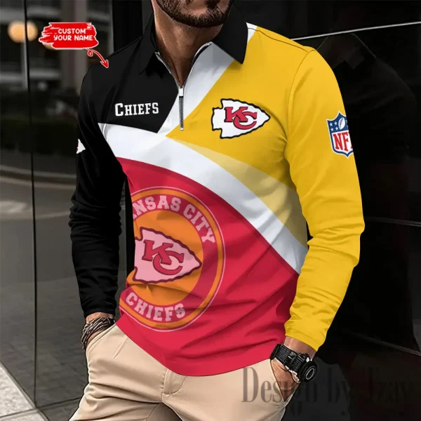 Kansas City Chiefs Men Polo shirt Long Sleeve Fashion Casual Slim New Design 2025 ANZLSPS311 - Image 2