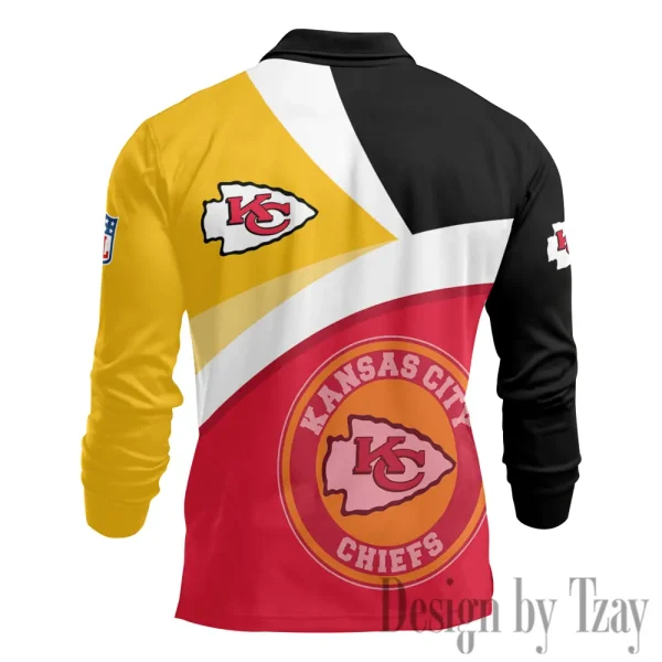 Kansas City Chiefs Men Polo shirt Long Sleeve Fashion Casual Slim New Design 2025 ANZLSPS311 - Image 3