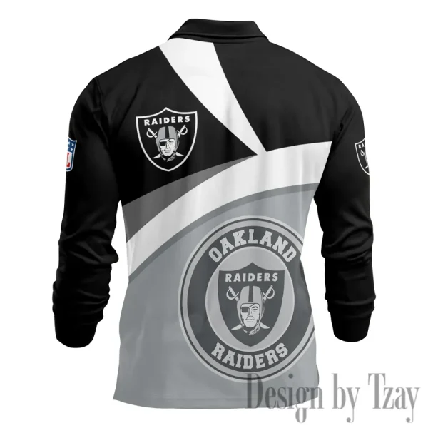 Las Vegas Raiders Men Polo shirt Long Sleeve Fashion Casual Slim New Design 2025 ANZLSPS312 - Image 3