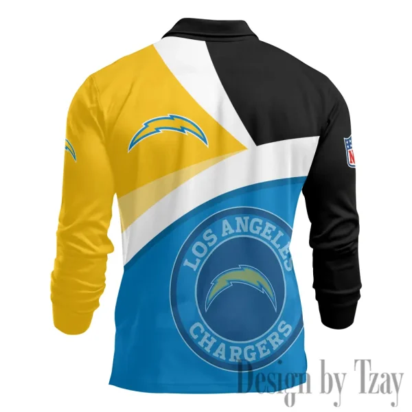 Los Angeles Chargers Men Polo shirt Long Sleeve Fashion Casual Slim New Design 2025 ANZLSPS313 - Image 3