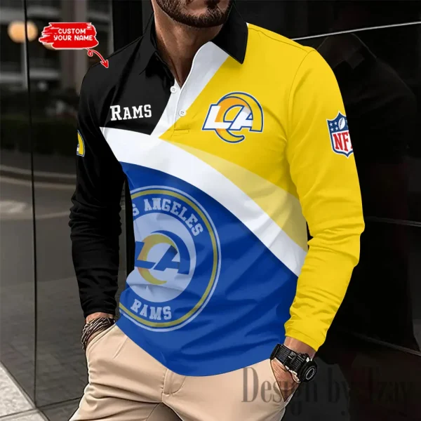 Los Angeles Rams Men Polo shirt Long Sleeve Fashion Casual Slim New Design 2025 ANZLSPS314