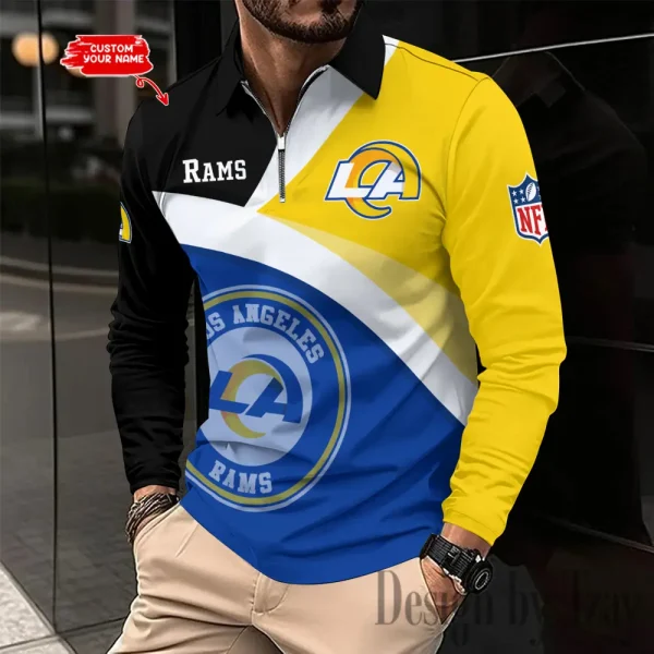 Los Angeles Rams Men Polo shirt Long Sleeve Fashion Casual Slim New Design 2025 ANZLSPS314 - Image 2