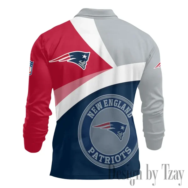 New England Patriots Men Polo shirt Long Sleeve Fashion Casual Slim New Design 2025 ANZLSPS317 - Image 3