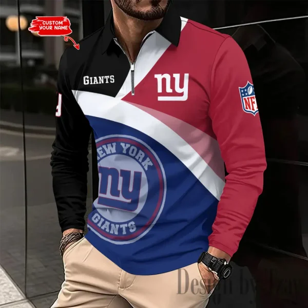 New York Giants Men Polo shirt Long Sleeve Fashion Casual Slim New Design 2025 ANZLSPS319 - Image 2
