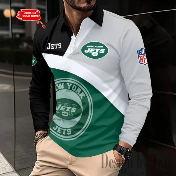 New York Jets Men Polo shirt Long Sleeve Fashion Casual Slim New Design 2025 ANZLSPS320