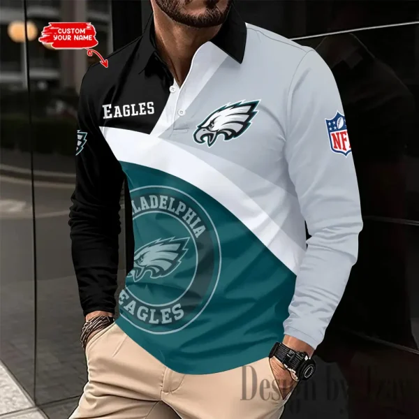 Philadelphia Eagles Men Polo shirt Long Sleeve Fashion Casual Slim New Design 2025 ANZLSPS321