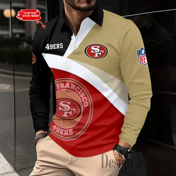 San Francisco 49ers Men Polo shirt Long Sleeve Fashion Casual Slim New Design 2025 ANZLSPS323