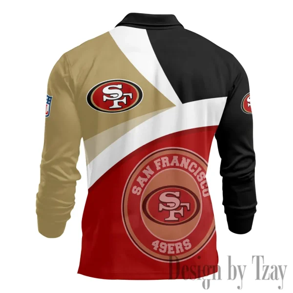 San Francisco 49ers Men Polo shirt Long Sleeve Fashion Casual Slim New Design 2025 ANZLSPS323 - Image 3