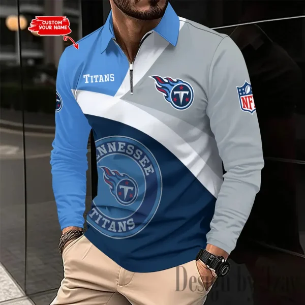 Tennessee Titans Men Polo shirt Long Sleeve Fashion Casual Slim New Design 2025 ANZLSPS326 - Image 2