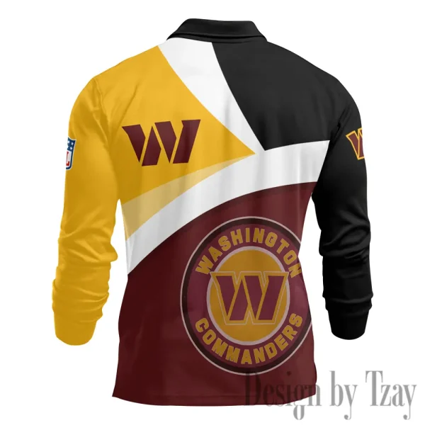 Washington Commanders Men Polo shirt Long Sleeve Fashion Casual Slim New Design 2025 ANZLSPS327 - Image 3