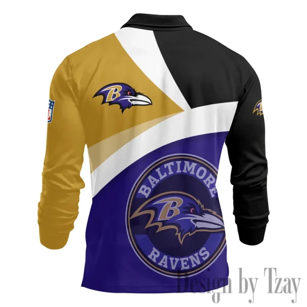 Baltimore Ravens Men Polo shirt Long Sleeve Fashion Casual Slim New Design 2025 ANZLSPS298 - Image 3