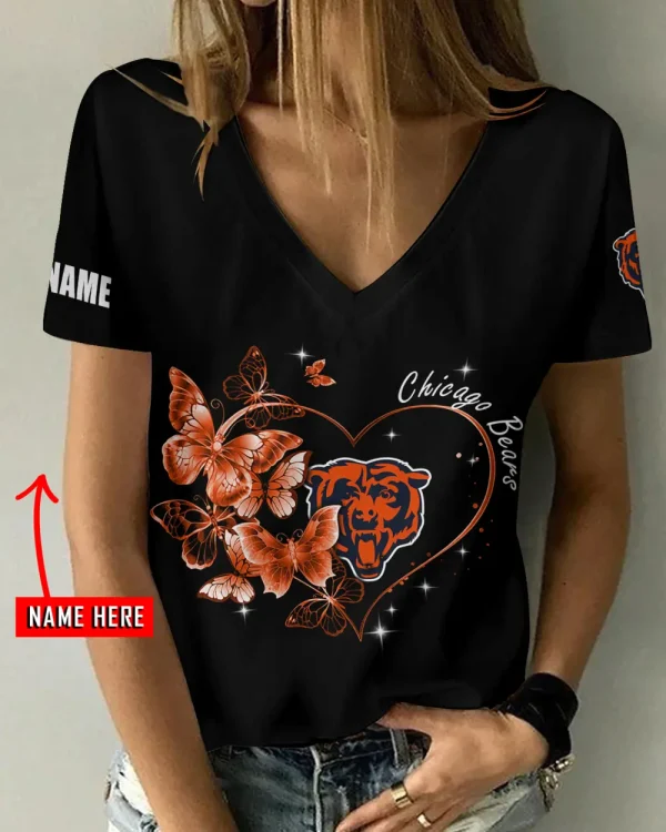 Chicago Bears Favorite V-Neck T-Shirt for Women Style 2025 ANZ-AGCWTS1067