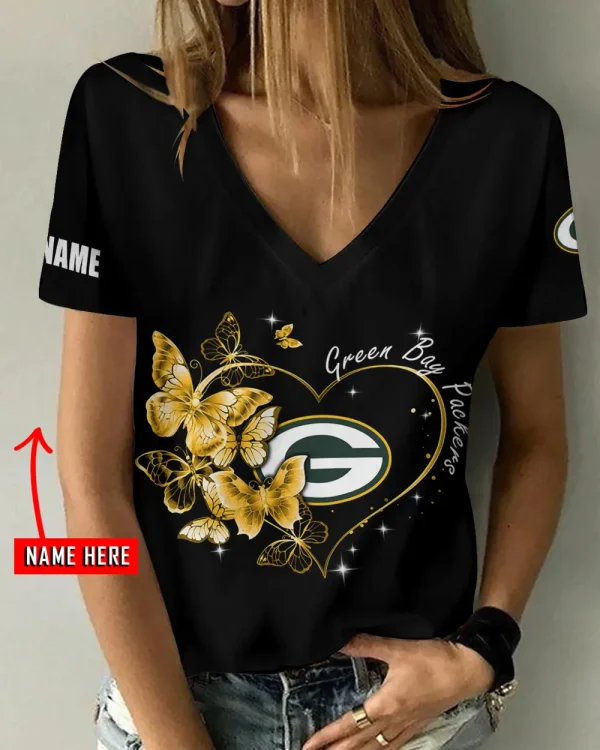 Green Bay Packers Favorite V-Neck T-Shirt for Women Style 2025 ANZ-AGCWTS1073