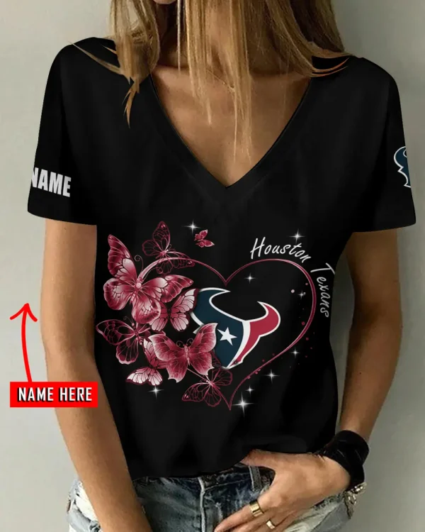 Houston Texans Favorite V-Neck T-Shirt for Women Style 2025 ANZ-AGCWTS1074