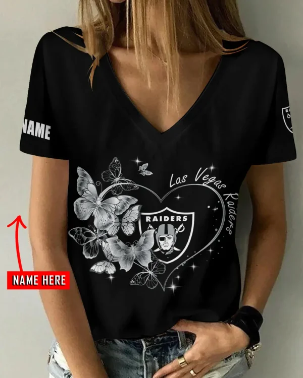 Las Vegas Raiders Favorite V-Neck T-Shirt for Women Style 2025 ANZ-AGCWTS1078