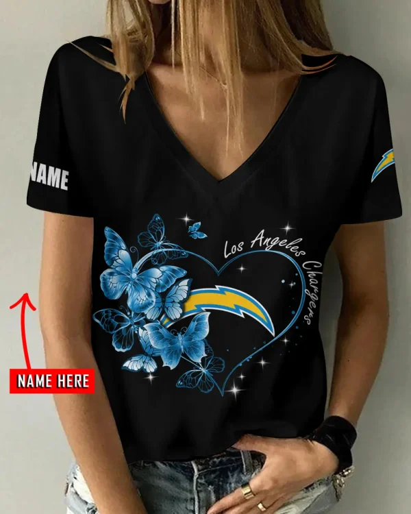 Los Angeles Chargers Favorite V-Neck T-Shirt for Women Style 2025 ANZ-AGCWTS1079