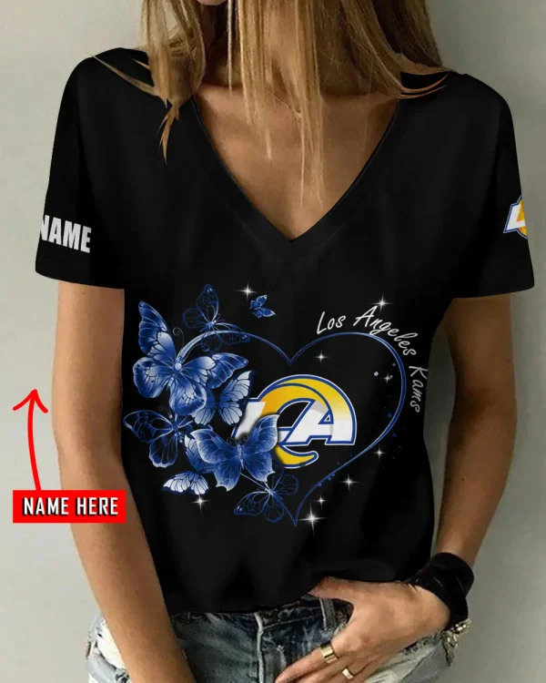 Los Angeles Rams Favorite V-Neck T-Shirt for Women Style 2025 ANZ-AGCWTS1080