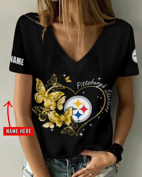 Pittsburgh Steelers Favorite V-Neck T-Shirt for Women Style 2025 ANZ-AGCWTS1088