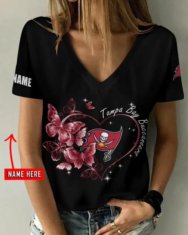 Tampa Bay Buccaneers Favorite V-Neck T-Shirt for Women Style 2025 ANZ-AGCWTS1091