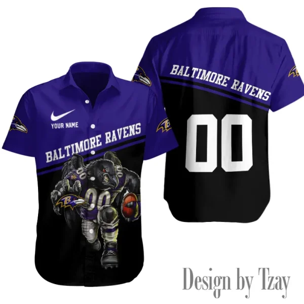 Baltimore Ravens Button Shirt Summer Holiday Gift For Sports Enthusiast AZCBS269