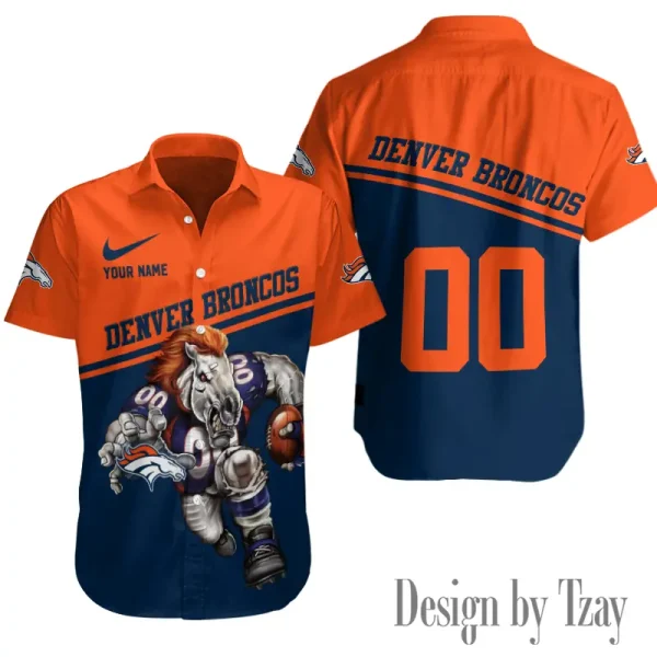 Denver Broncos Button Shirt Summer Holiday Gift For Sports Enthusiast AZCBS276