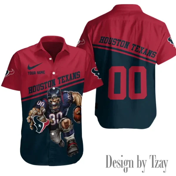 Houston Texans Button Shirt Summer Holiday Gift For Sports Enthusiast AZCBS279