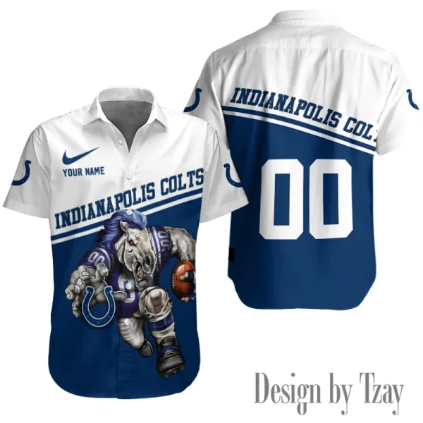 Indianapolis Colts Button Shirt Summer Holiday Gift For Sports Enthusiast AZCBS280