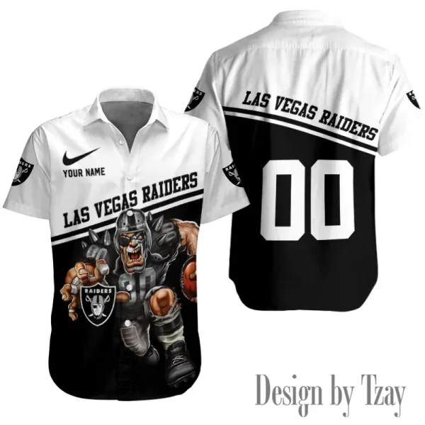 Las Vegas Raiders Button Shirt Summer Holiday Gift For Sports Enthusiast AZCBS283
