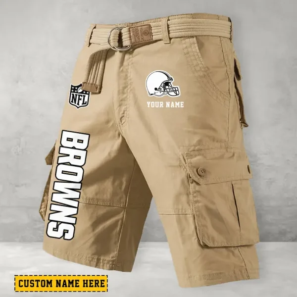 Cleveland Browns Men Button Cargo Shorts style 2025 ANZ-S9CSBT127