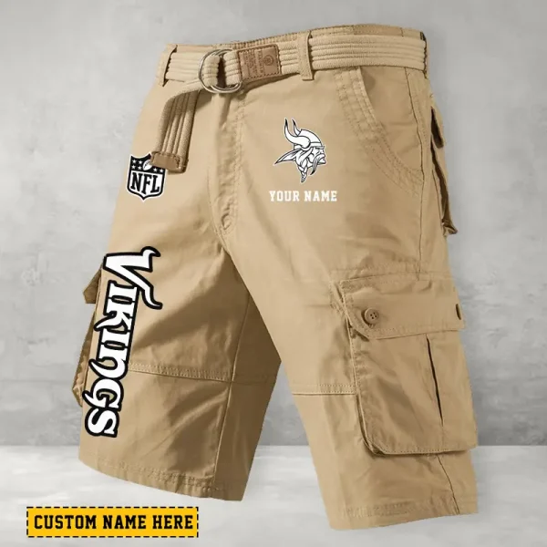 Minnesota Vikings Men Button Cargo Shorts style 2025 ANZ-S9CSBT140