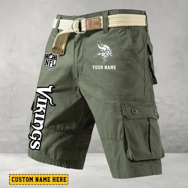Minnesota Vikings Men Button Cargo Shorts style 2025 ANZ-S9CSBT140 - Image 2