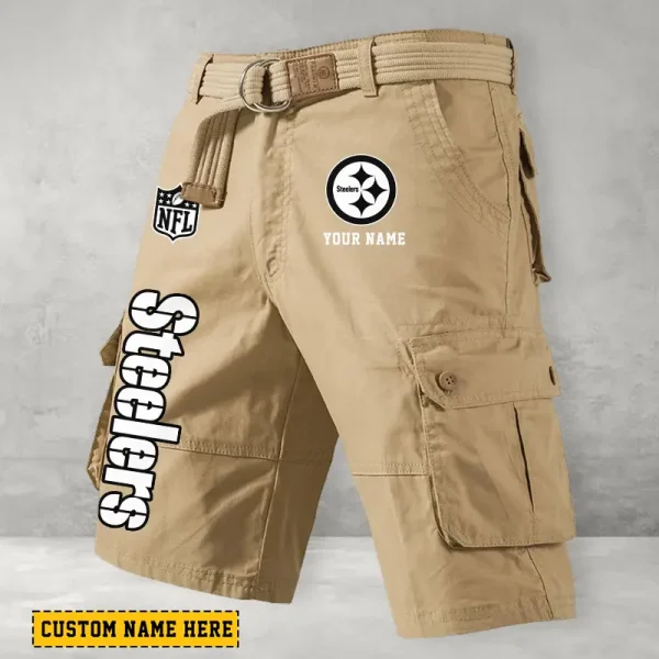 Pittsburgh Steelers Men Button Cargo Shorts style 2025 ANZ-S9CSBT146