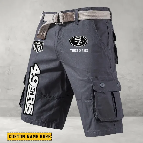 San Francisco 49ers Men Button Cargo Shorts style 2025 ANZ-S9CSBT147 - Image 2