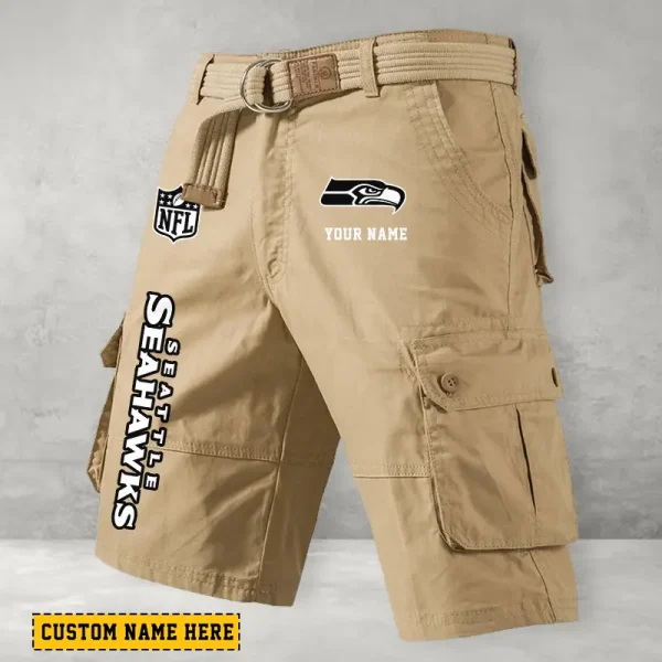 Seattle Seahawks Men Button Cargo Shorts style 2025 ANZ-S9CSBT148