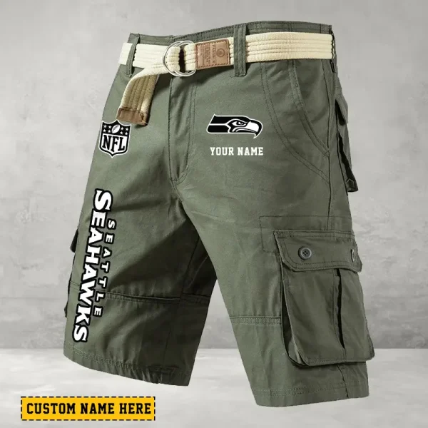 Seattle Seahawks Men Button Cargo Shorts style 2025 ANZ-S9CSBT148 - Image 2
