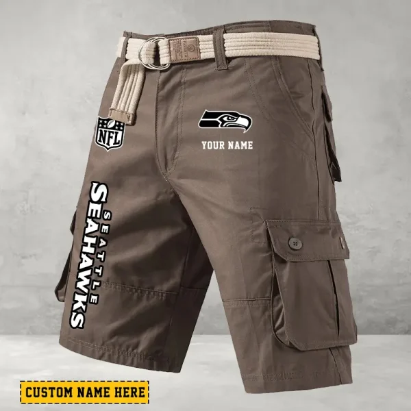 Seattle Seahawks Men Button Cargo Shorts style 2025 ANZ-S9CSBT148 - Image 3