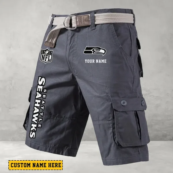 Seattle Seahawks Men Button Cargo Shorts style 2025 ANZ-S9CSBT148 - Image 4