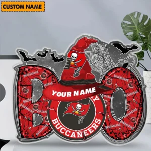 Alternative view of Tampa Bay Buccaneers NFL Boo Spooky Season Personalized Acrylic Block Plaque For Fan - Limited Edition SPTFTAB123