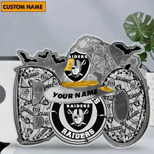Alternative view of Las Vegas Raiders NFL Boo Spooky Season Personalized Acrylic Block Plaque For Fan - Limited Edition SPTFTAB124