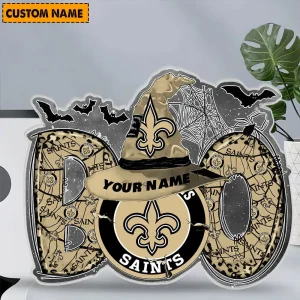 Alternative view of New Orleans Saints NFL Boo Spooky Season Personalized Acrylic Block Plaque For Fan - Limited Edition SPTFTAB125