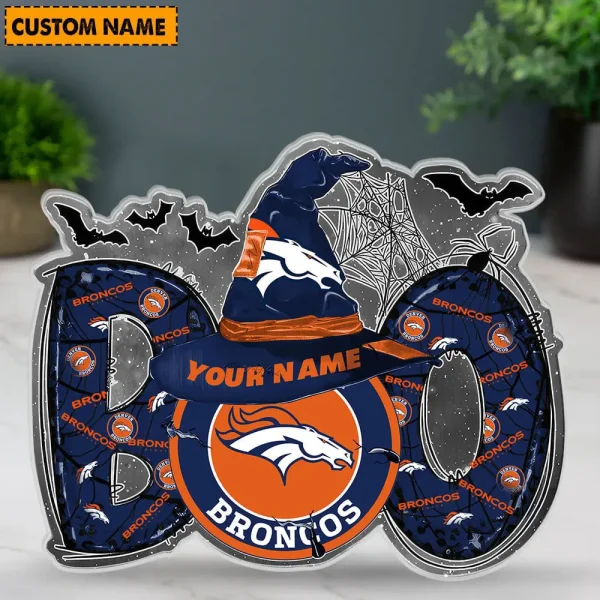 Denver Broncos NFL Boo Spooky Season Personalized Acrylic Block Plaque For Fan - Limited Edition SPTFTAB128 - Image 3