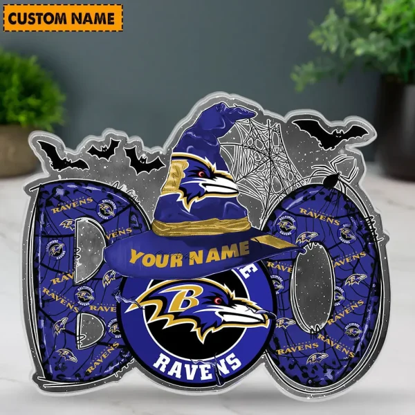 Baltimore Ravens NFL Boo Spooky Season Personalized Acrylic Block Plaque For Fan - Limited Edition SPTFTAB130 - Image 3