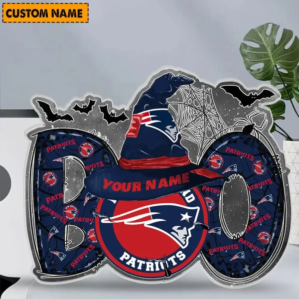 New England Patriots NFL Boo Spooky Season Personalized Acrylic Block Plaque For Fan - Limited Edition SPTFTAB131 - Image 2