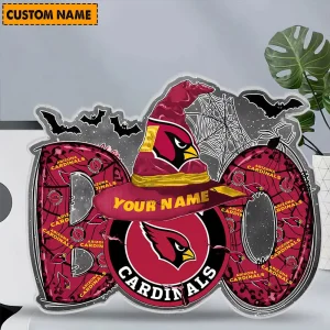 Alternative view of Arizona Cardinals NFL Boo Spooky Season Personalized Acrylic Block Plaque For Fan - Limited Edition SPTFTAB132