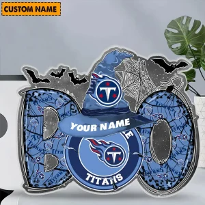Alternative view of Tennessee Titans NFL Boo Spooky Season Personalized Acrylic Block Plaque For Fan - Limited Edition SPTFTAB136